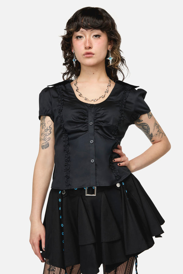 Dangerfield NZ - Divination Goth Blouse - black