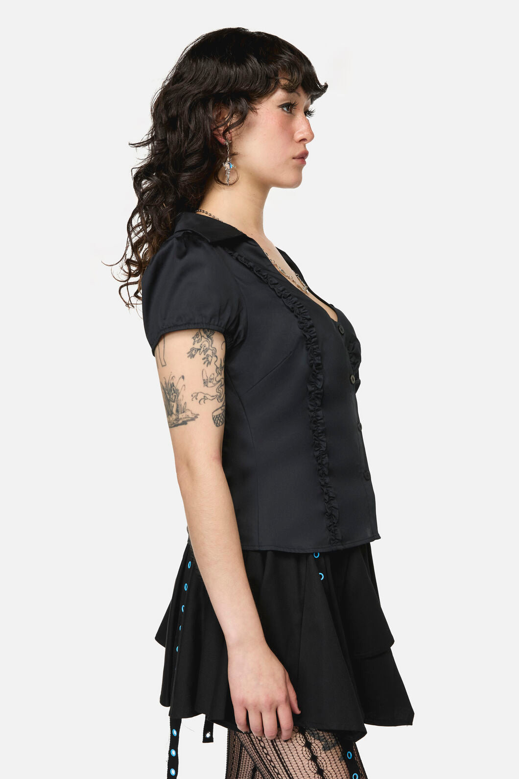 Dangerfield NZ - Divination Goth Blouse - black