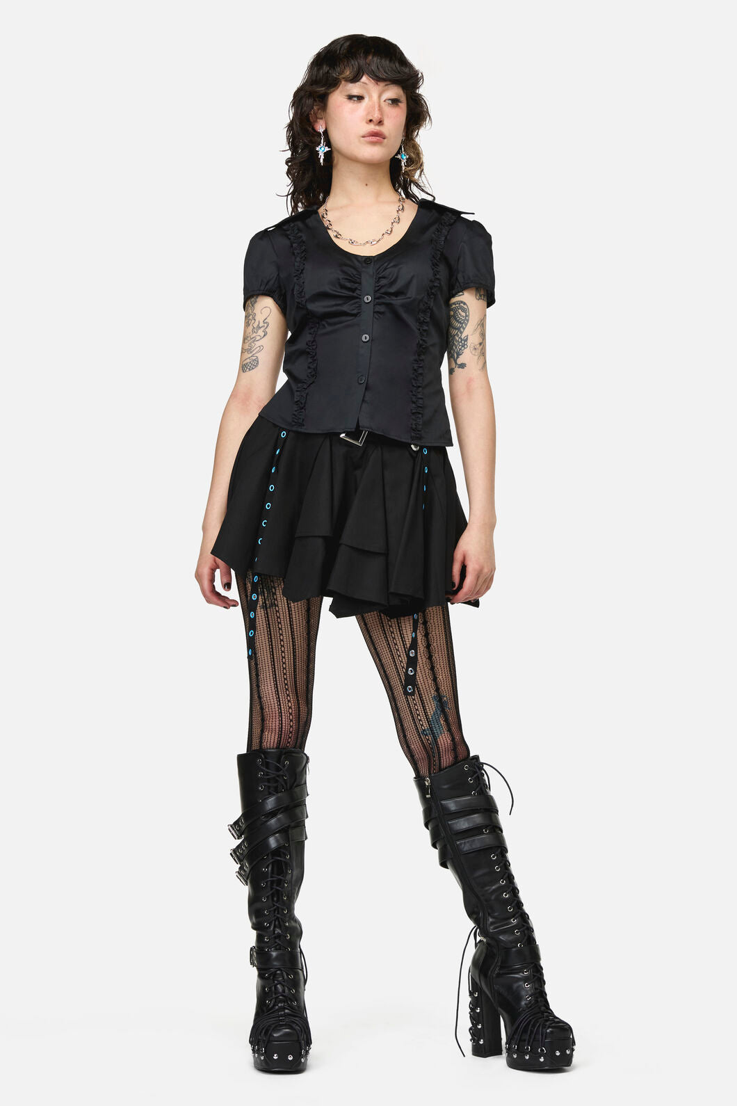 Dangerfield NZ - Divination Goth Blouse - black