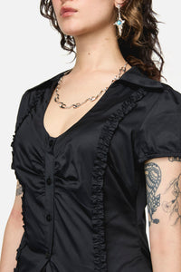 Dangerfield NZ - Divination Goth Blouse - black