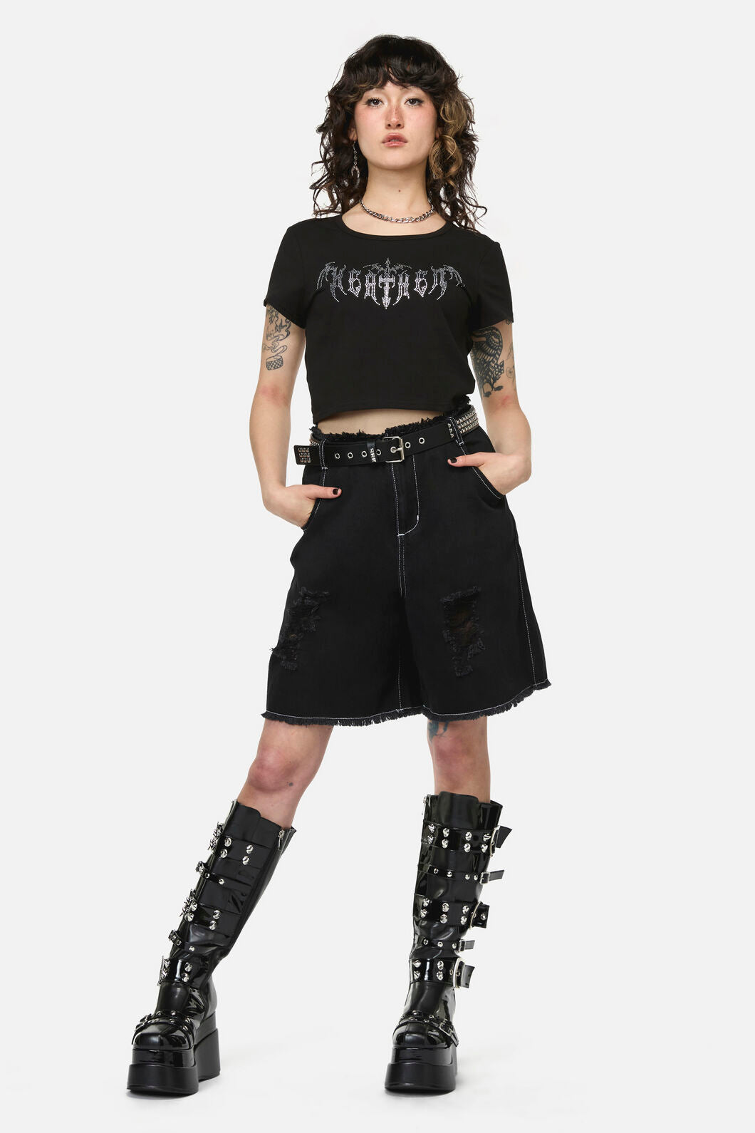 Dangerfield NZ - Divination Goth Crop Tee - black