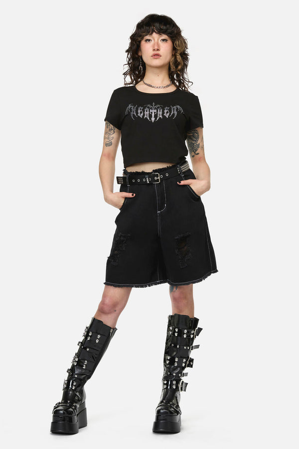 Dangerfield NZ - Divination Goth Crop Tee - black