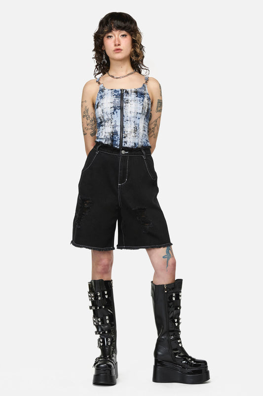 Dangerfield NZ - Divination Goth Ripped Short - black