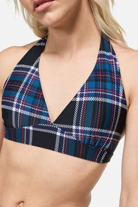 Dangerfield NZ - Edgy Tartan Bikini Top  - blue-red