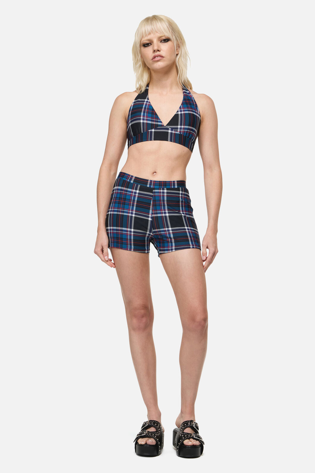 Dangerfield NZ - Edgy Tartan Bikini Bottom - blue-red