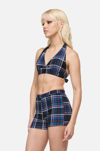 Dangerfield NZ - Edgy Tartan Bikini Bottom - blue-red