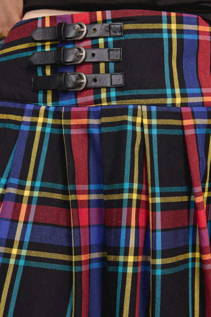 Dangerfield NZ - Curve Anarchic TartanMidiSkirt - multi
