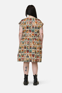 Dangerfield NZ - Curve Tarot Print Goth Dress - multi