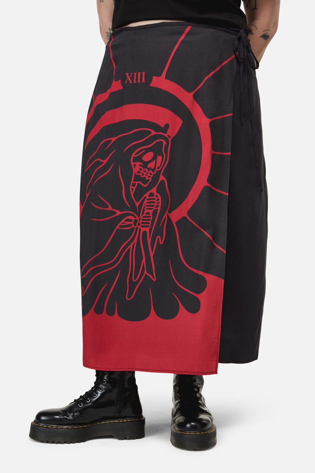 Dangerfield NZ - Curve Reaper GothMidiWrapSkirt - black