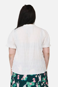 Dangerfield NZ - Curve Naiad Pond Tie Blouse - cream