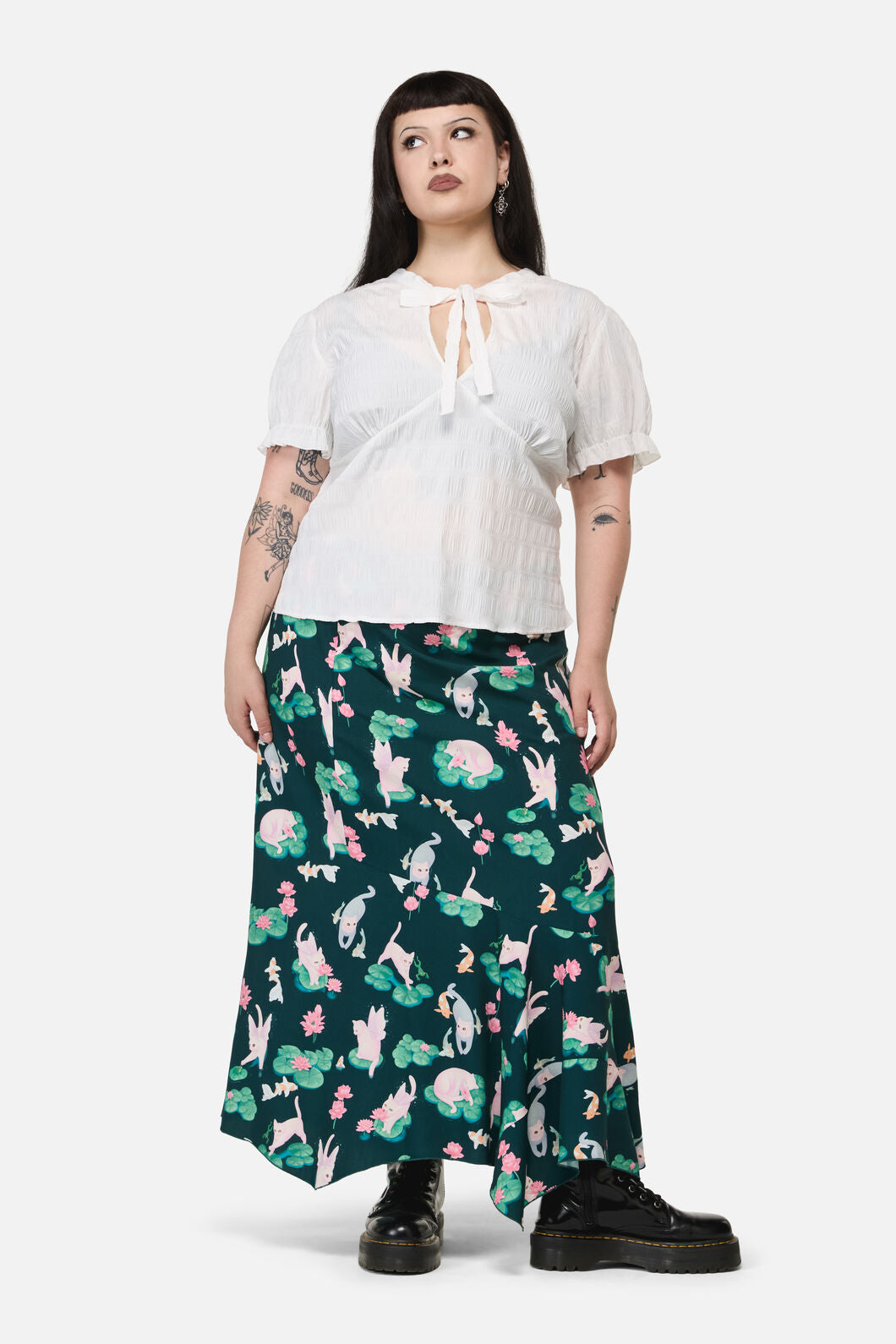 Dangerfield NZ - Curve Naiad Pond Tie Blouse - cream