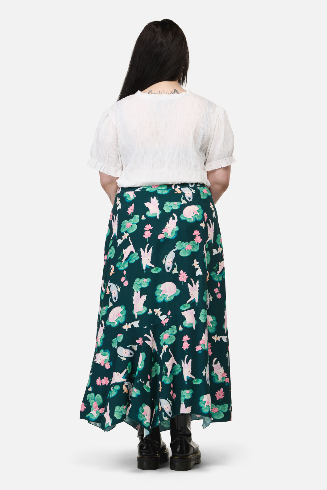 Dangerfield NZ - CurveLilycatCottgcoreMidiSkirt - green