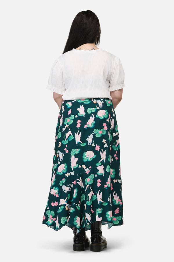 Dangerfield NZ - CurveLilycatCottgcoreMidiSkirt - green