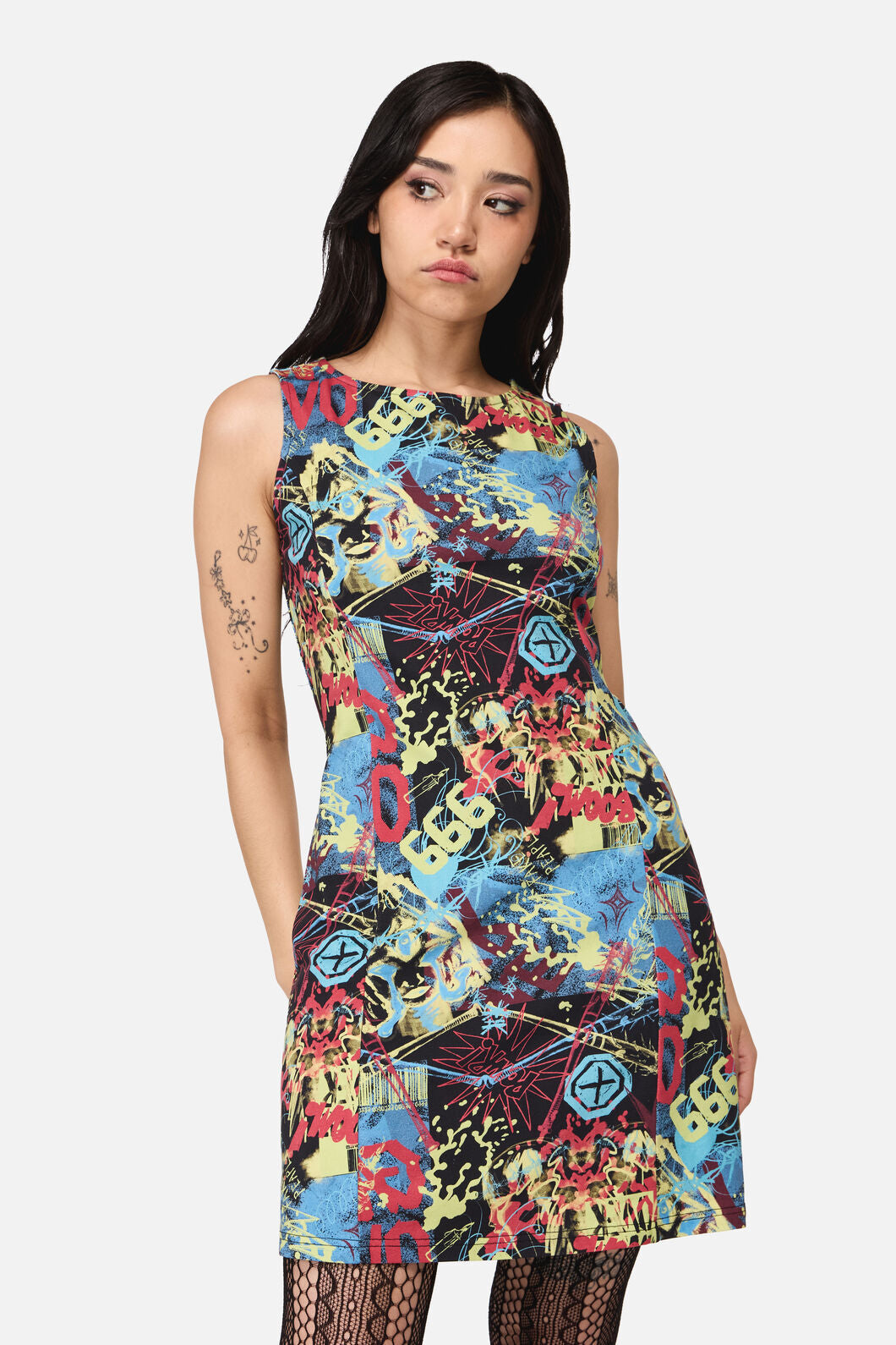 Dangerfield NZ - Streets Grunge Mini Dress - multi