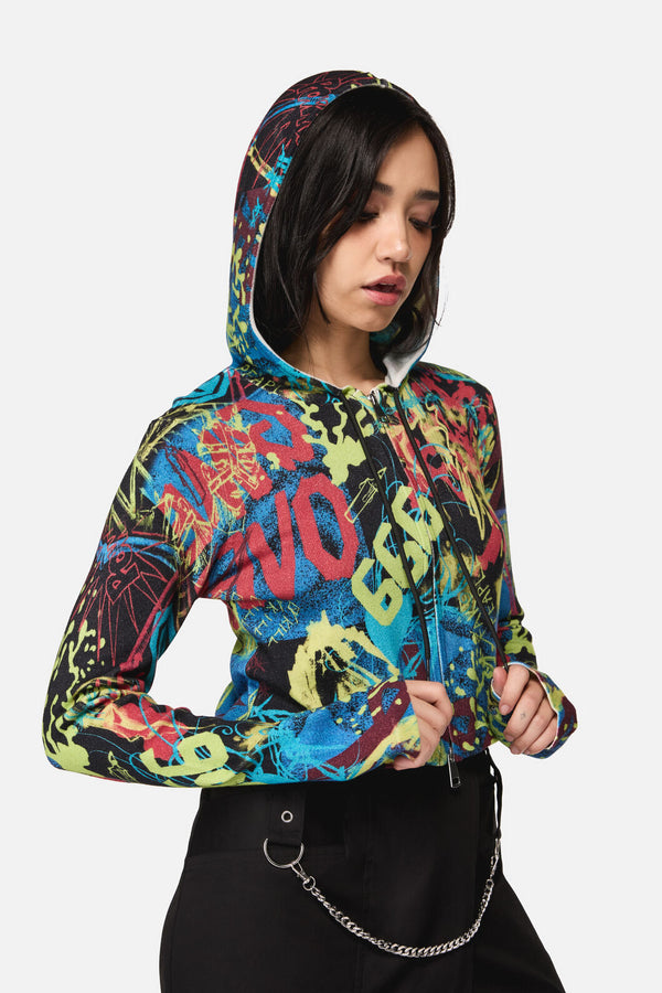 Dangerfield NZ - Streets Grunge Zip Hoodie - multi