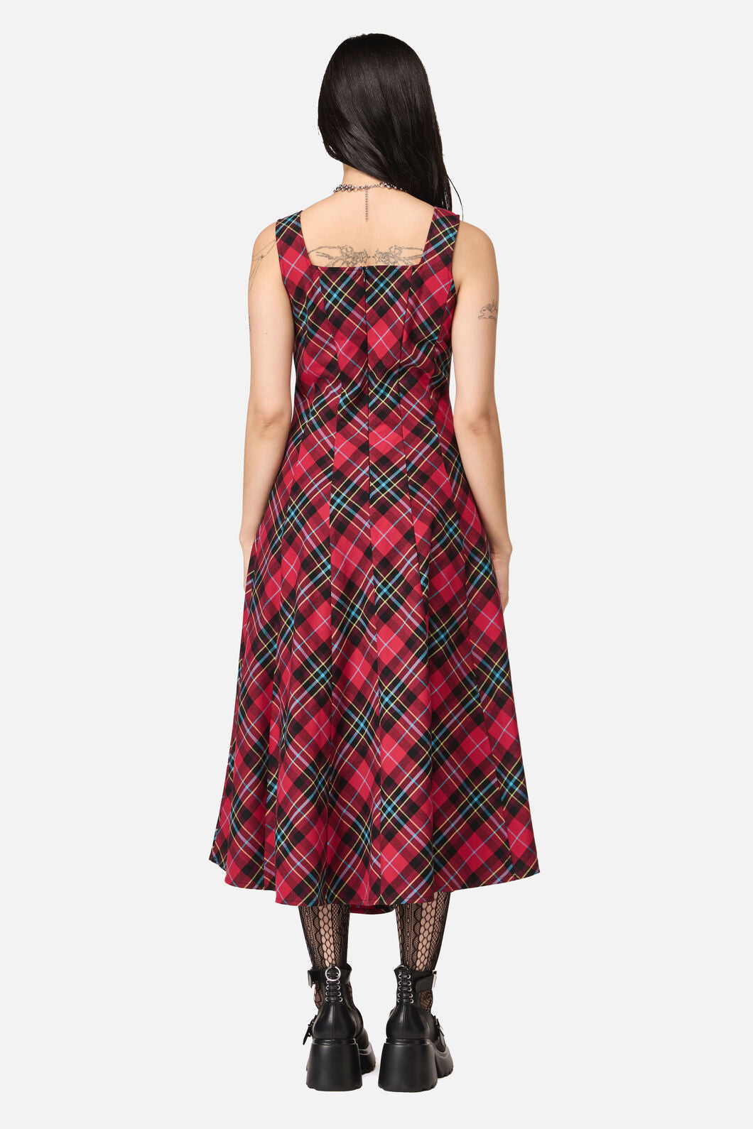 Dangerfield NZ - Stop It Grunge TartanMidiDress - multi