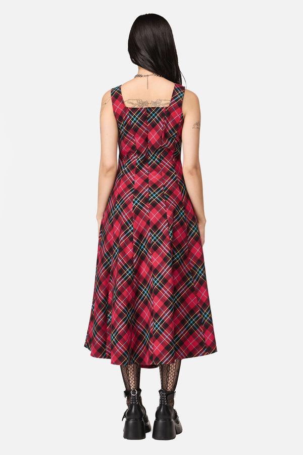 Dangerfield NZ - Stop It Grunge TartanMidiDress - multi