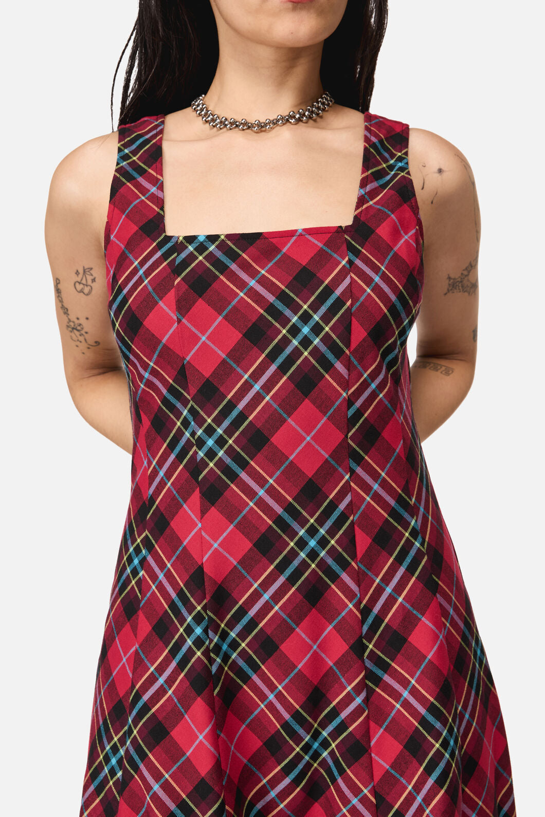 Dangerfield NZ - Stop It Grunge TartanMidiDress - multi