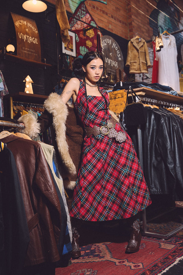 Dangerfield NZ - Stop It Grunge TartanMidiDress - multi