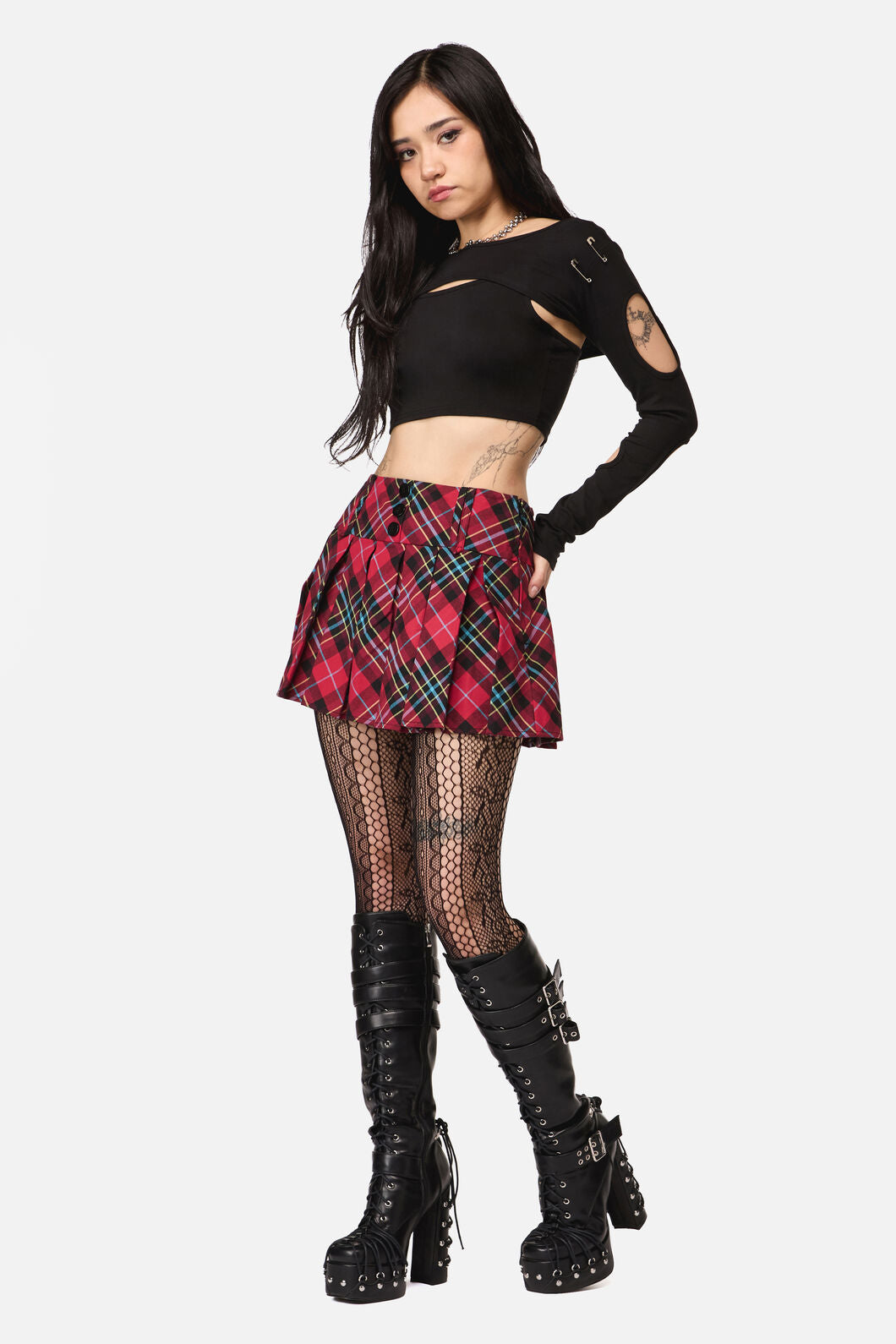 Dangerfield NZ - Stop It Grunge TartanMiniSkort - multi