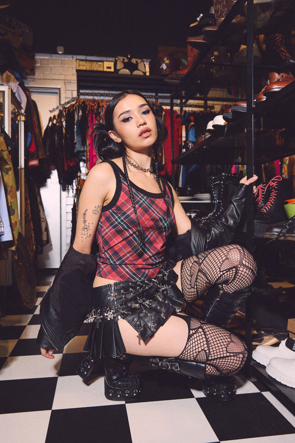 Dangerfield NZ - Stop It Grunge Tartan Tank Top - multi