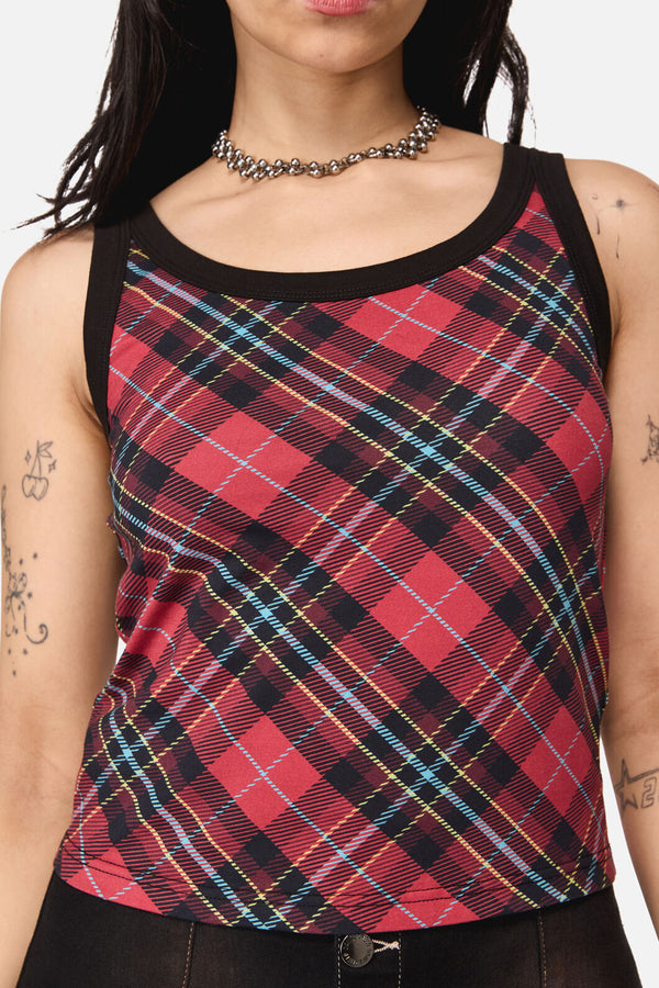 Dangerfield NZ - Stop It Grunge Tartan Tank Top - multi