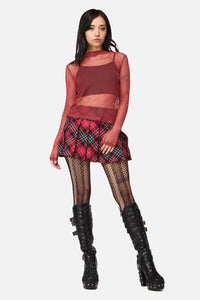 Dangerfield NZ - Grunge Mesh Top - red