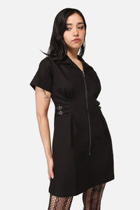 Black Friday - Buckled Goth Trim Dress - black
