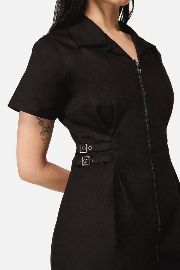 Black Friday - Buckled Goth Trim Dress - black
