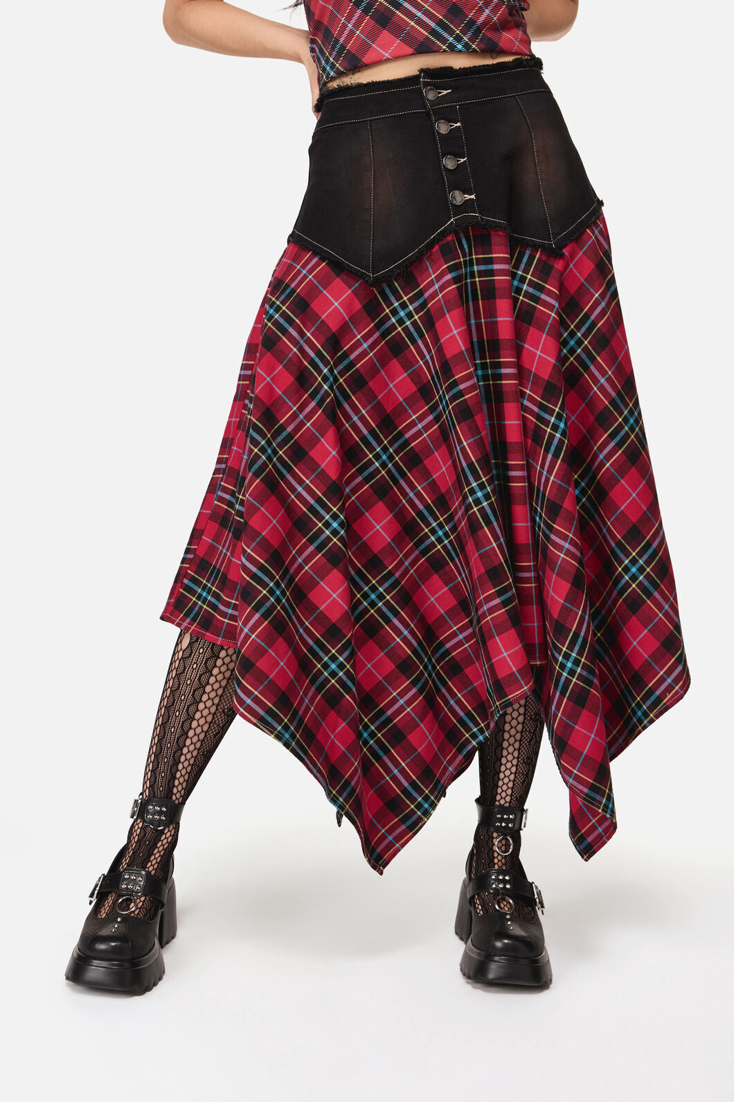 Dangerfield NZ - Stop It Tartan Long Skirt - multi
