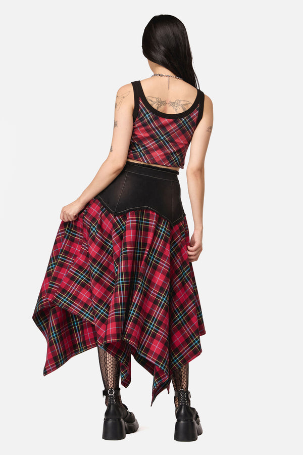 Dangerfield NZ - Stop It Tartan Long Skirt - multi