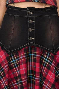 Dangerfield NZ - Stop It Tartan Long Skirt - multi