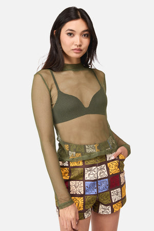 Dangerfield NZ - Mushie Mesh Top - olive