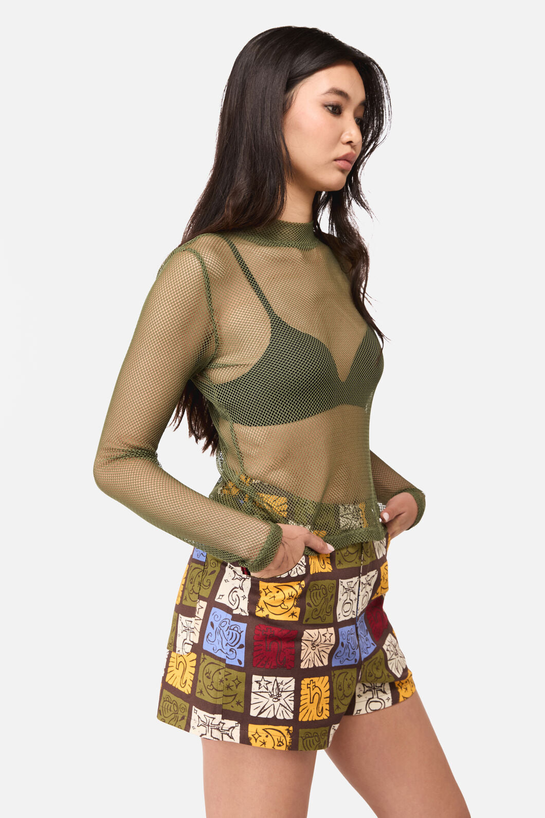 Dangerfield NZ - Mushie Mesh Top - olive