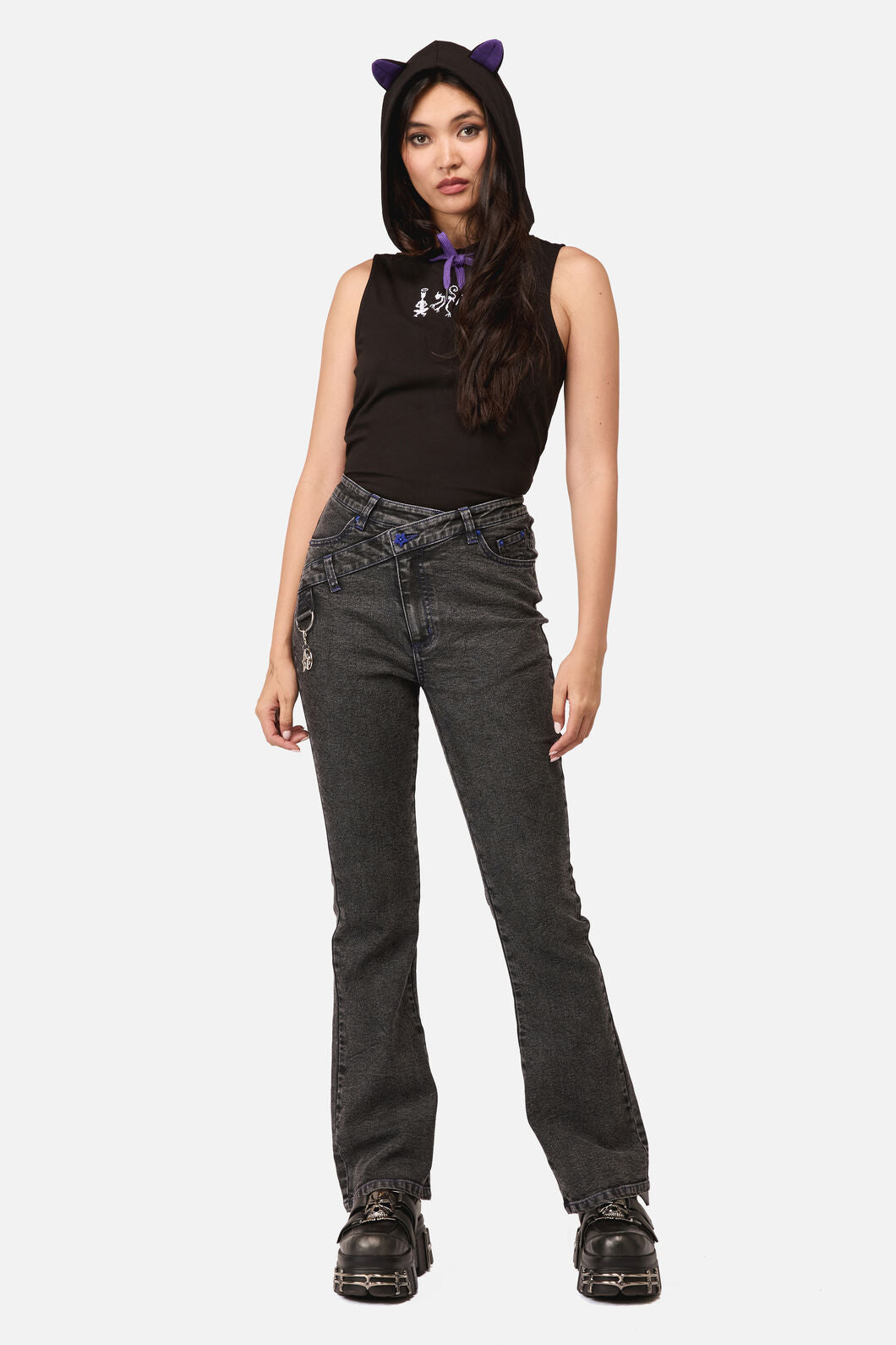 Dangerfield NZ - Whirl Denim V-Waist Charm Jean - grey
