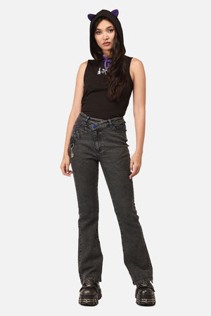 Dangerfield NZ - Whirl Denim V-Waist Charm Jean - grey