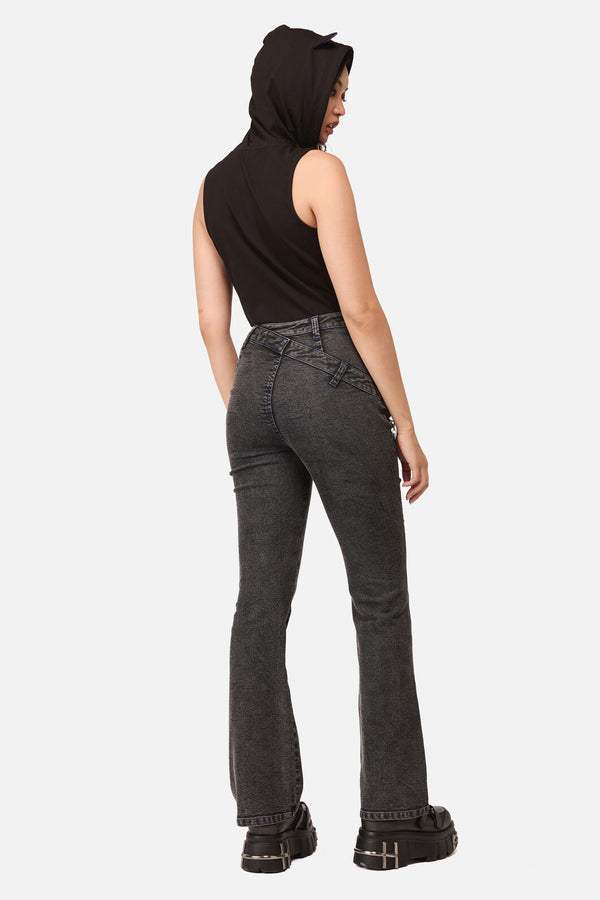 Dangerfield NZ - Whirl Denim V-Waist Charm Jean - grey