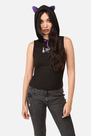Dangerfield NZ - Whirl Fitted Hoodie Tank Top - black