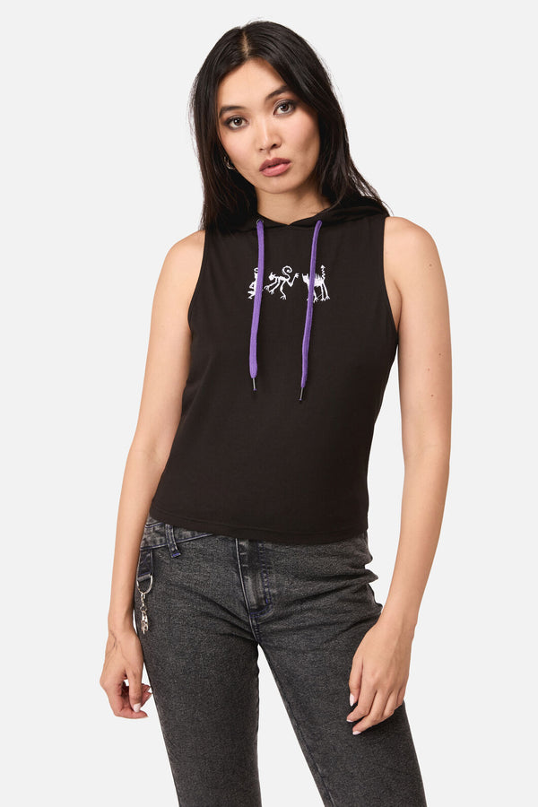 Dangerfield NZ - Whirl Fitted Hoodie Tank Top - black
