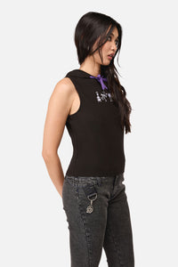 Dangerfield NZ - Whirl Fitted Hoodie Tank Top - black