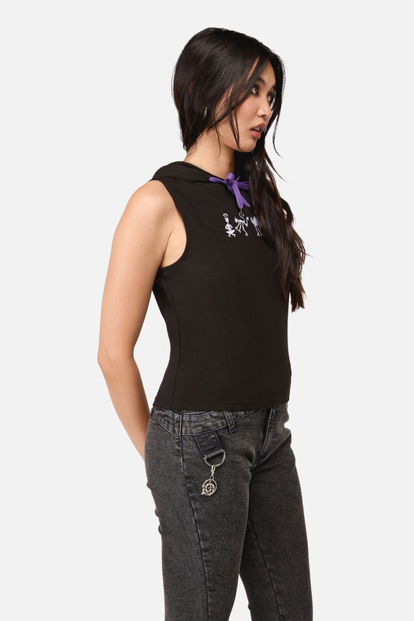 Dangerfield NZ - Whirl Fitted Hoodie Tank Top - black