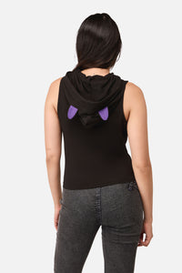 Dangerfield NZ - Whirl Fitted Hoodie Tank Top - black