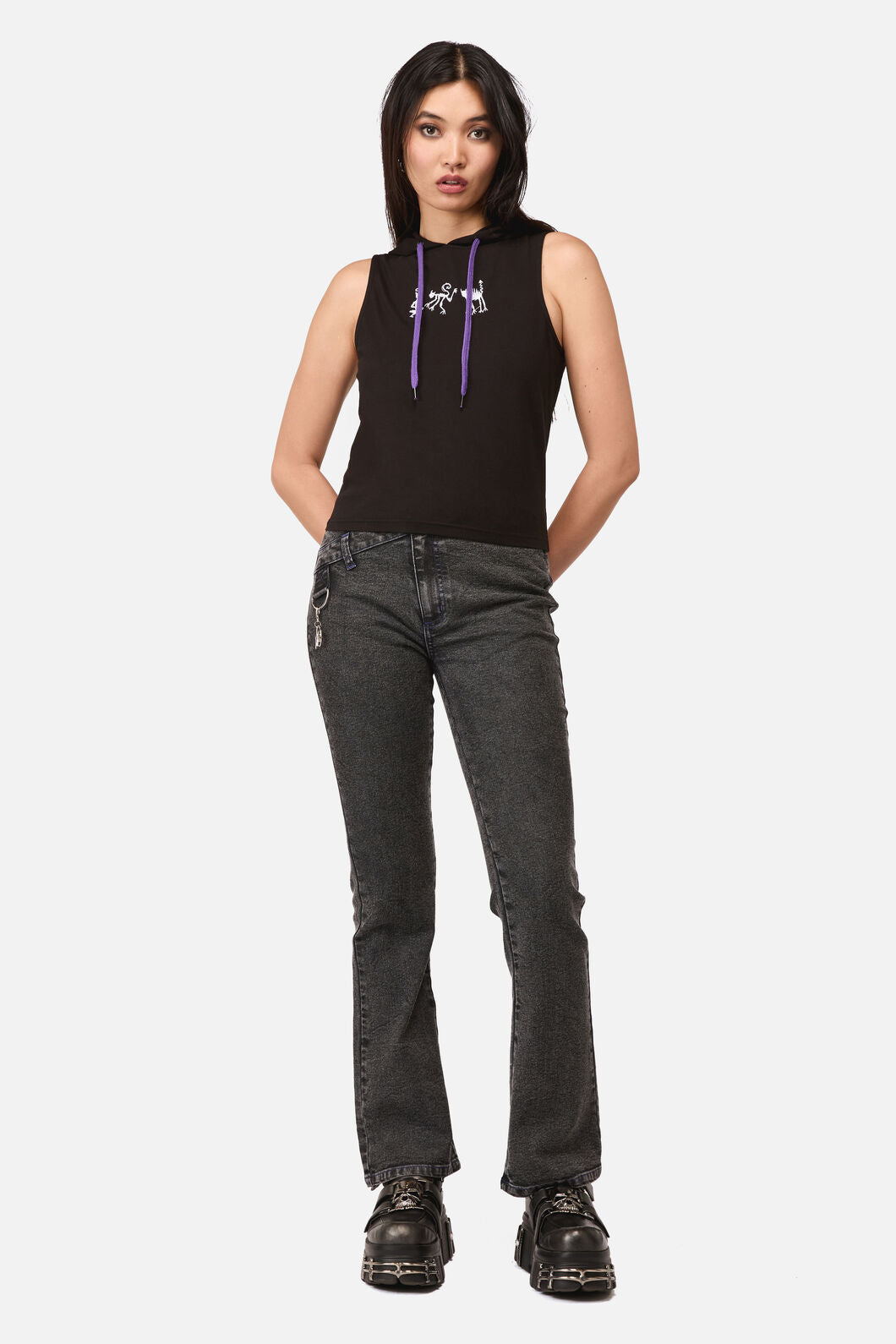 Dangerfield NZ - Whirl Fitted Hoodie Tank Top - black