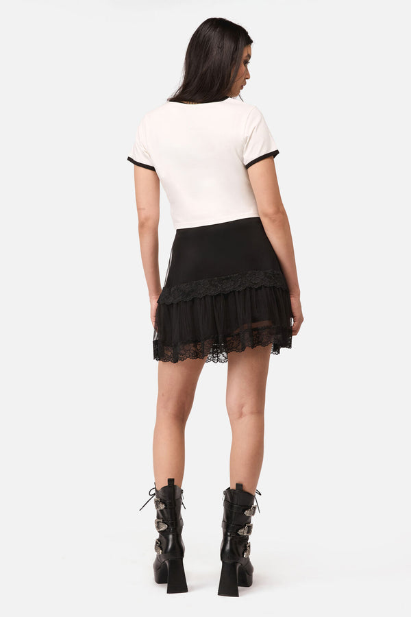 Dangerfield NZ - Spiralling Goth Mini Skirt - black