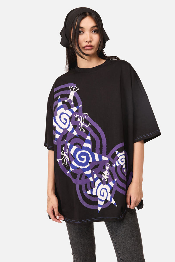 Dangerfield NZ - Spiralling Goth Oversized Tee - black
