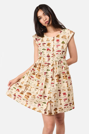 Dangerfield NZ - Fungus Cottagecore Dress - cream