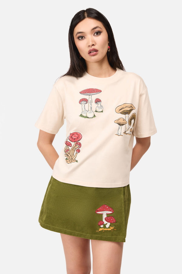 Dangerfield NZ - Mushie Print Tee - cream