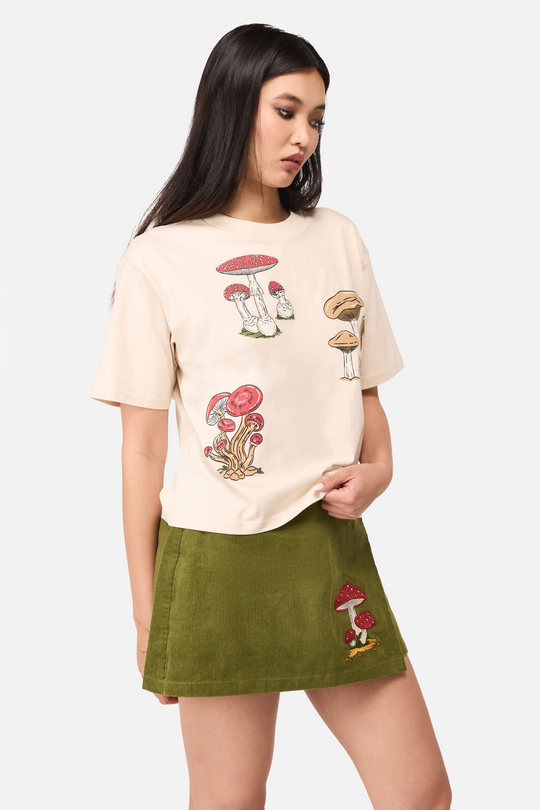 Dangerfield NZ - Mushie Print Tee - cream