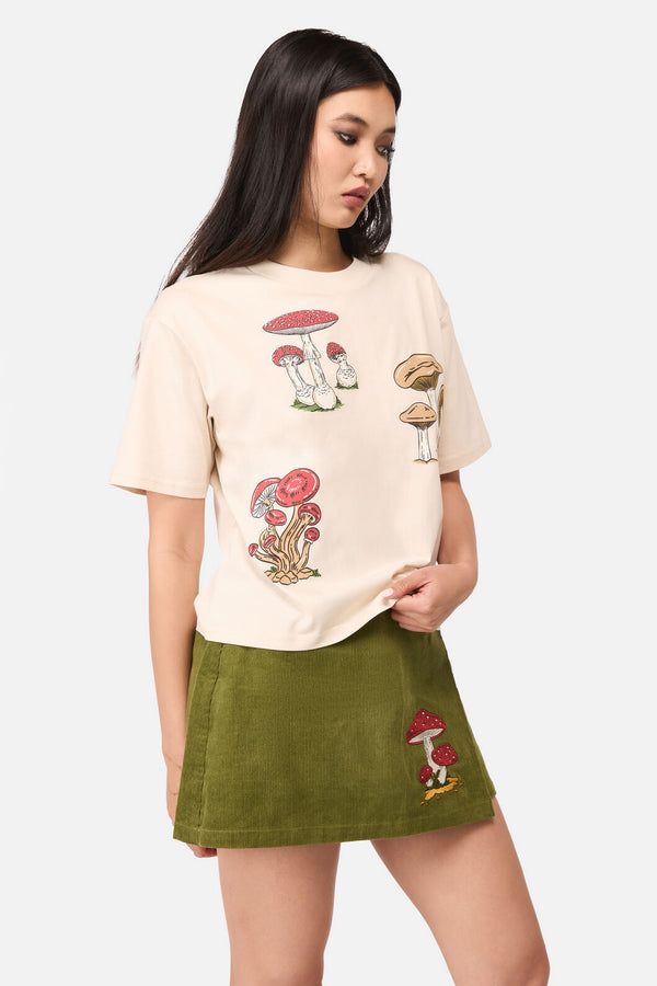 Dangerfield NZ - Mushie Print Tee - cream