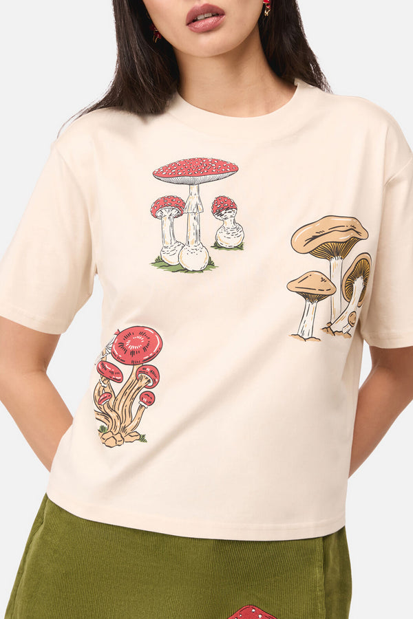 Dangerfield NZ - Mushie Print Tee - cream